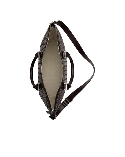 Bottega Veneta Black Intrecciato Zipped Briefcase for men