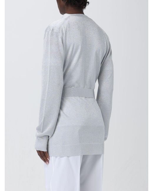 Missoni Gray Metallic-Threading V-Neck Belted Cardigan