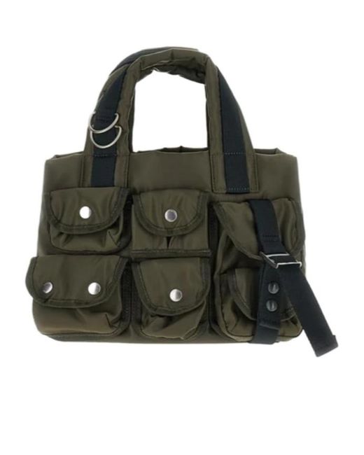 Sacai Black Multi-Pocket Tote Bag