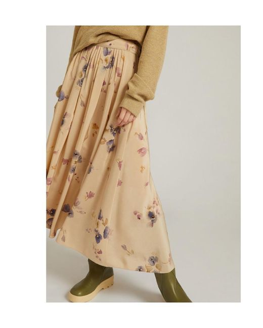 Loro Piana Natural Printed Midi Skirt