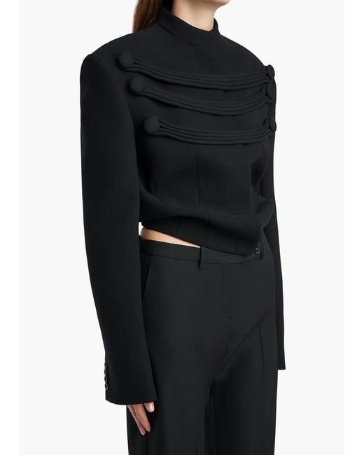Khaite Black York Jacket With Cord Embroidery
