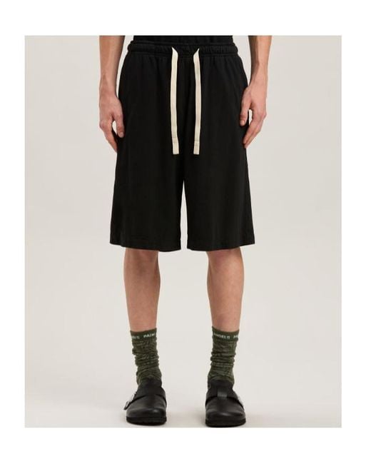 Palm Angels Black Drawstring Bermuda Shorts for men