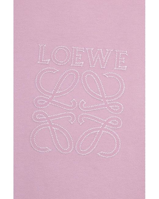 Loewe Pink Anagram-Embroidered Crew Neck T-Shirt for men