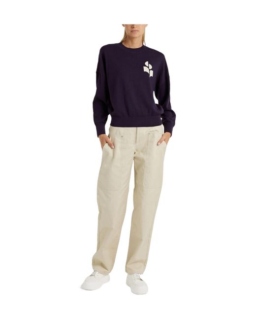 Isabel Marant Natural Solid-Color Casual Trousers