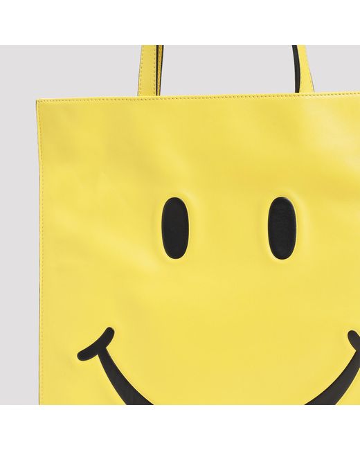 Moschino Yellow Smiley Face Logo Handbag