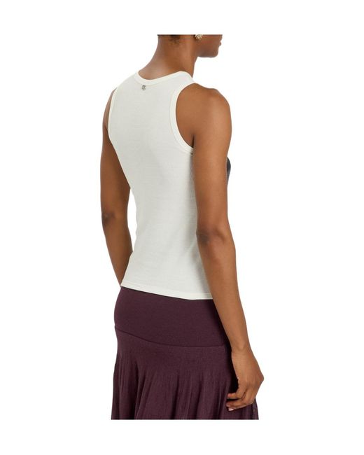 Rabanne Gray Metallic-Print Stretch-Cotton Tank Top