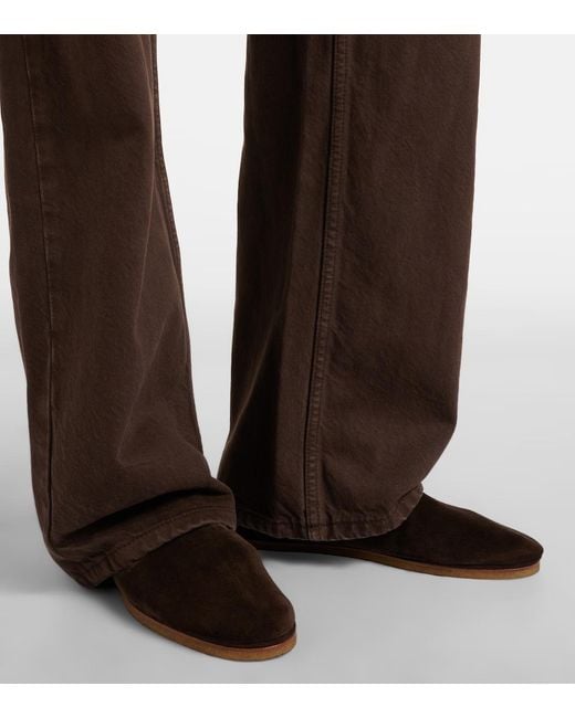 The Row Brown Perrick Suede Flats