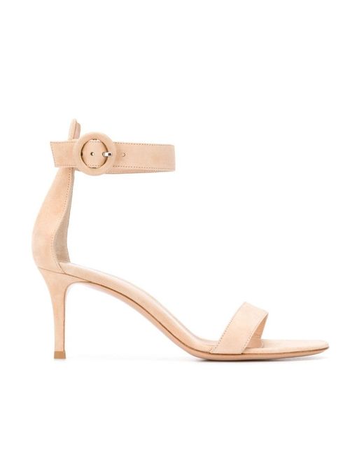 Gianvito Rossi White Portofino Suede Sandals