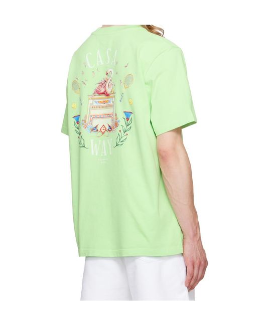 Casablanca Green Short-Sleeved Crewneck T-Shirt for men