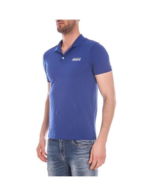 Armani Jeans Blue Short-Sleeved Polo Shirt for men