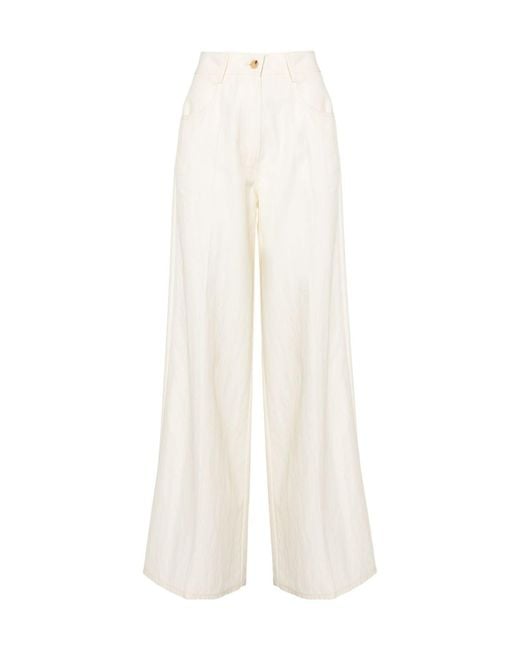 Forte_forte White Blended Back Bag Casual Pants