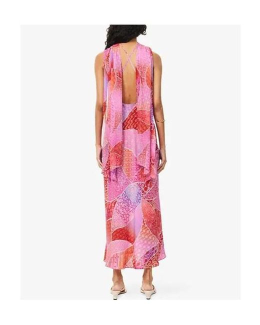 Rixo Pink Dress With Detachable Scarf