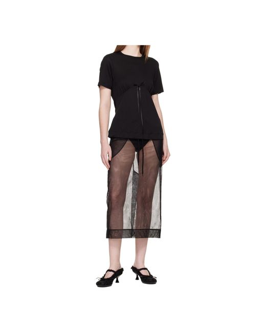 Simone Rocha Black Ribbon T-Shirt