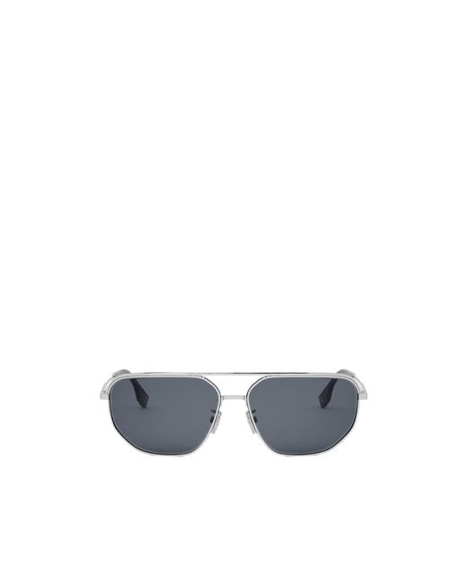 Fendi White Geometric Frame Sunglasses for men