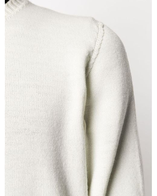 Drumohr White Round Neck Jumper for men
