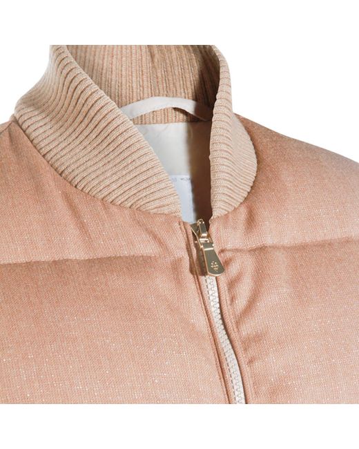 Eleventy Natural Quilted Zipped Gilet