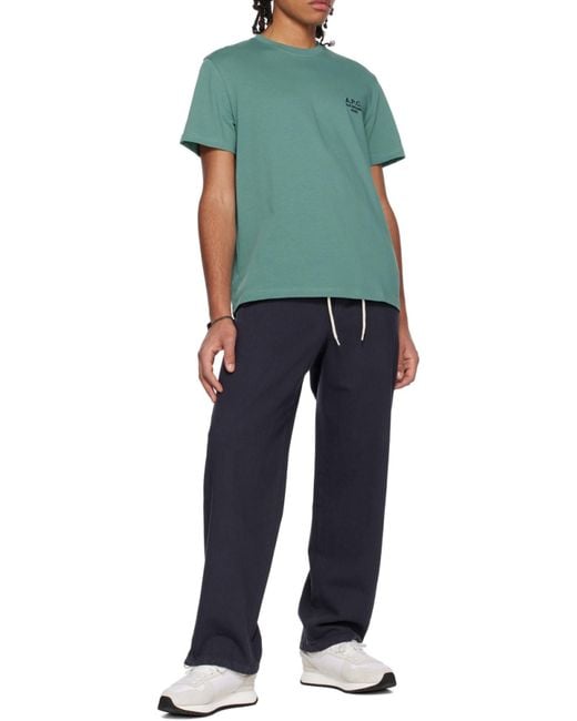 A.P.C. Blue Elasticated Drawstring Waist Pants for men