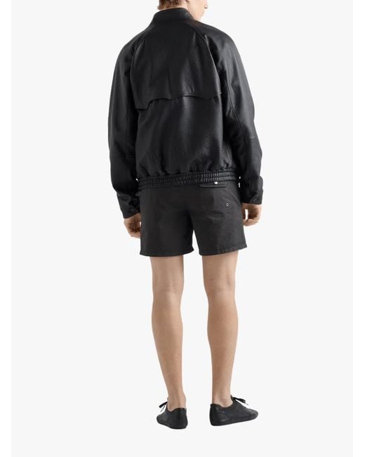 Prada Black Belt Loop Shorts for men