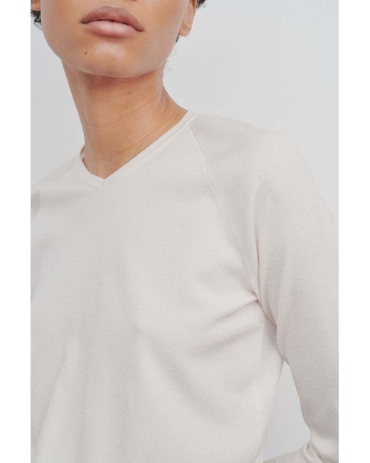 The Row White V-Neck Top
