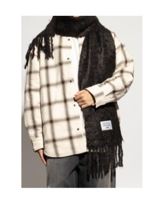 Acne Black Fringed Scarf for men