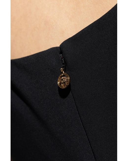 Versace Black Spaghetti Straps Fitted Dress