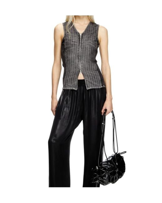 DIESEL Gray De-Nessi- Zipped Tank Top