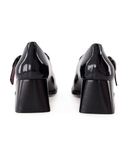 CAREL PARIS Black Carmen Buckled Pumps