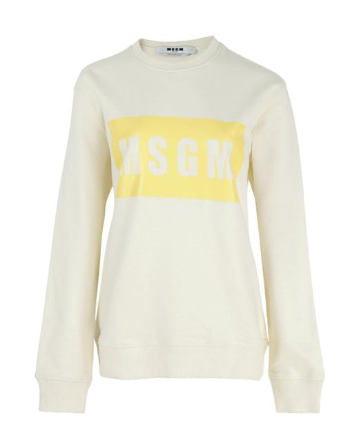 MSGM Yellow Logo Details Hoodie