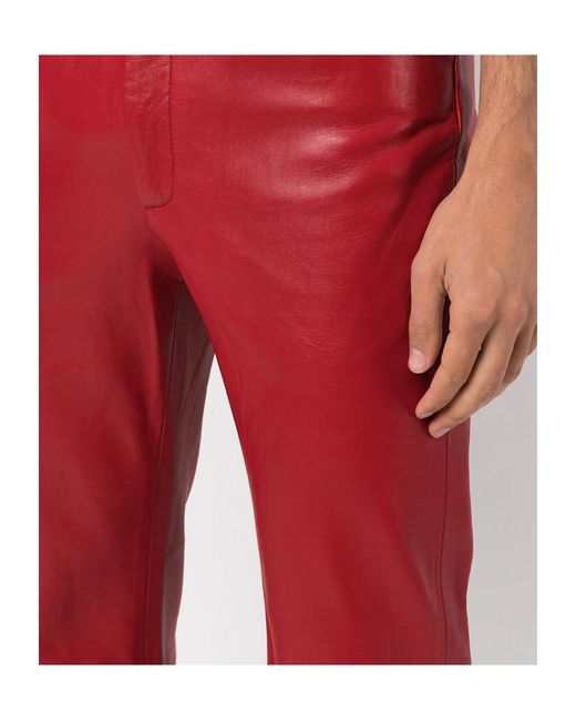 Ernest W. Baker Red Casual Trousers With Belt Loops for men