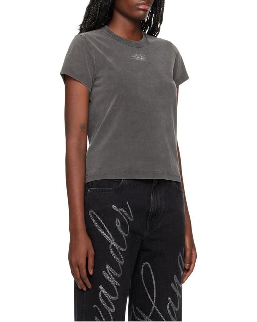 Alexander Wang Gray T By Blade Logo-Embossed T-Shirt