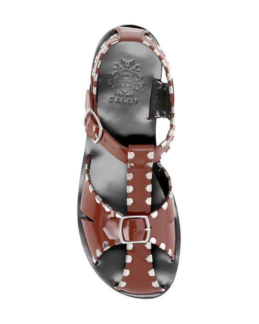 Bally Brown Salis Double-Buckled Sandals
