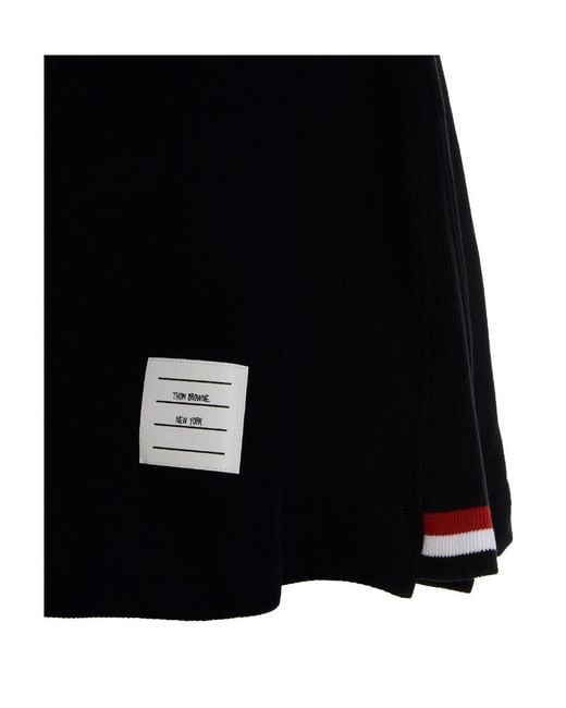 Thom Browne Black Pique Short-Sleeve Tennis Dress