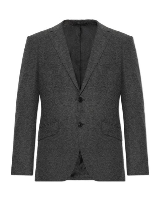 Etro Black Notched-Lapels Blazer for men