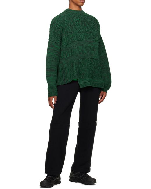 Ambush Green Patchwork Knitted Jumper for men