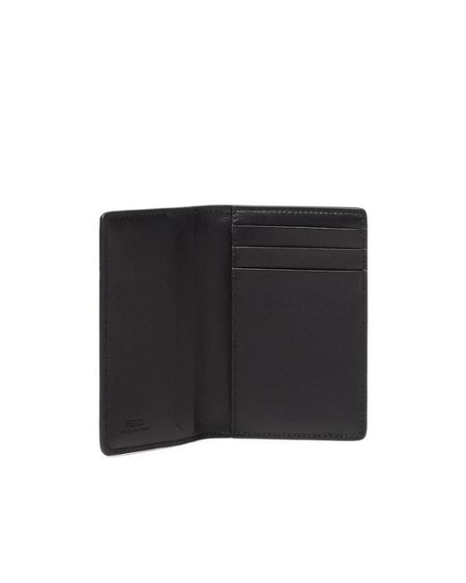 Fendi Black Ff Squared Bi-Fold Card Holder for men