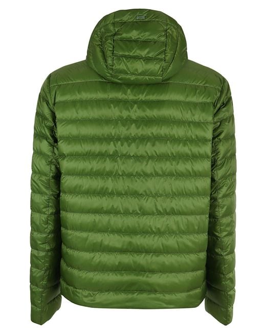 Herno Green Hooded Quilted Down Jacket for men