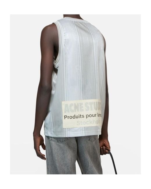 Acne Blue Sports Jersey Tank Top for men