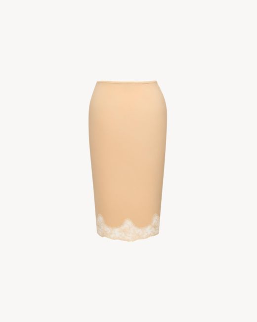 Saint Laurent White Laced Half-Slip Skirt