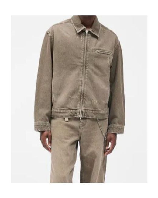 Represent Green Zipped Denim Jacket for men