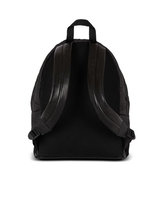 Balmain Black Quilted Nylon Backpack With Diamond Motif for men