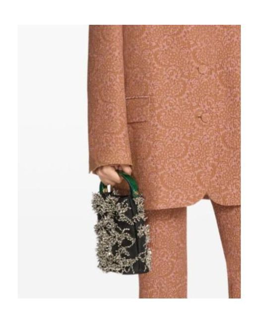 Dries Van Noten Black Embellished Detailed Top Handle Bag