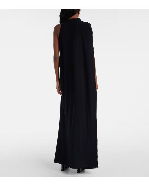 Magda Butrym Black Shawl-Style Asymmetrical Dress