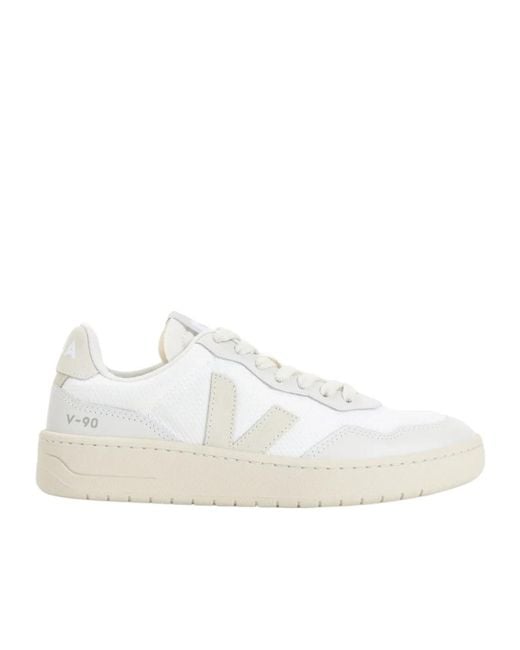Veja White V-90 Low Sneakers