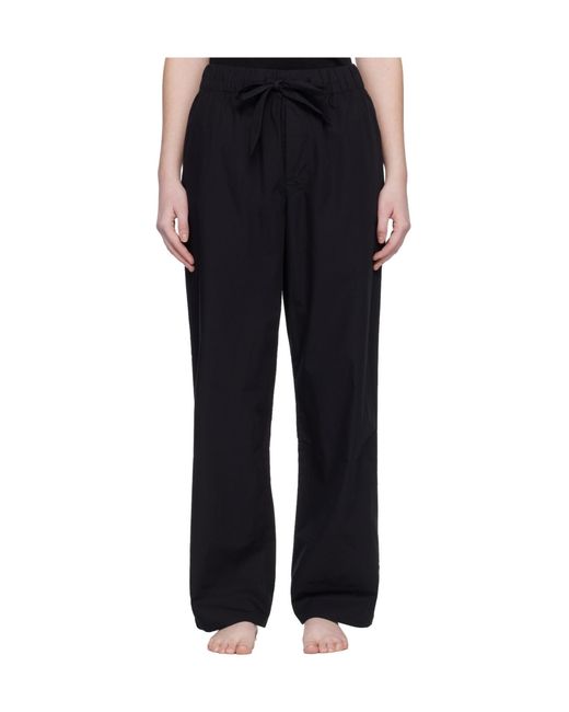 Tekla Black Drawstring Pajama Pants for men