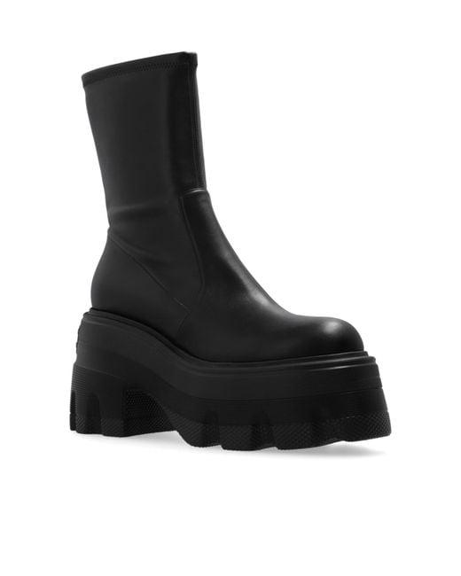 Casadei Black Round Toe Platform Boots