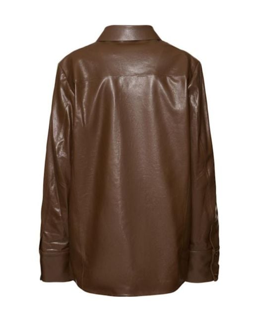 Entire studios Brown Button-Down Leather Shirt