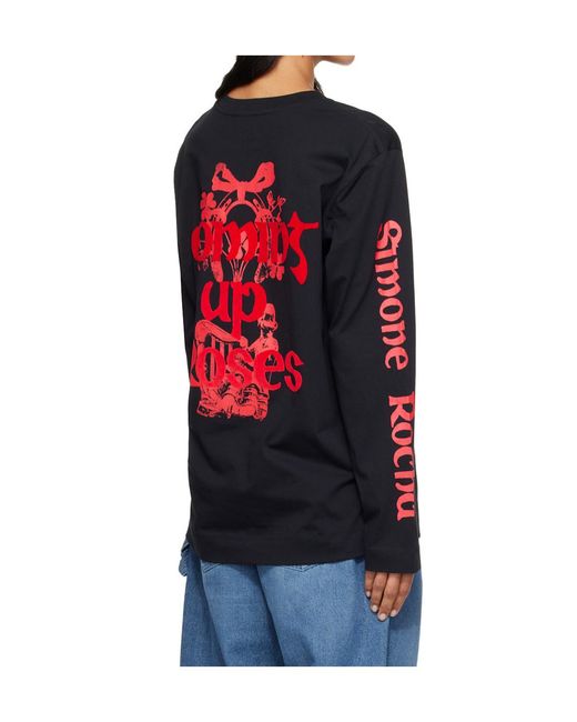 Simone Rocha Blue Printed Long-Sleeved T-Shirt