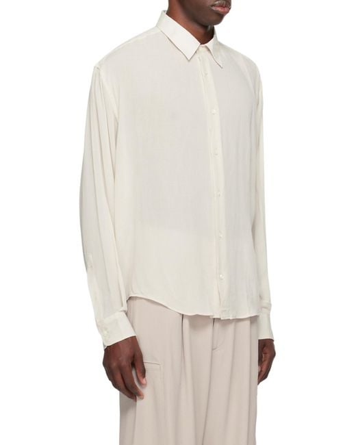 AMI White Long-Sleeved Buttoned Shirt for men
