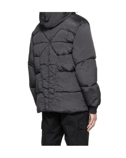 Stone Island Gray Compass Logo-Patch Padded Jacket for men