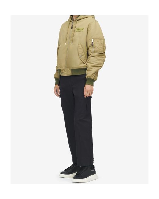 McQueen Green Logo Appliqué Bomber Jacket for men